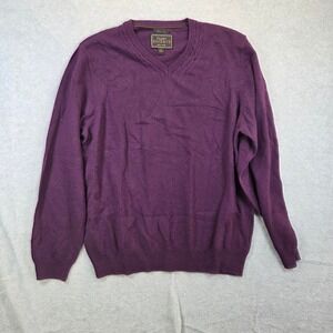 Jos. A. Bank Reserve Sweater Mens XL Purple Italian Wool Cashmere V-Neck
